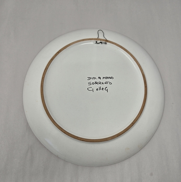 Italian Dipinto A Mano Sorrento Decorative Wall Plate Hand Painted Sunflower - Picture 5 of 10